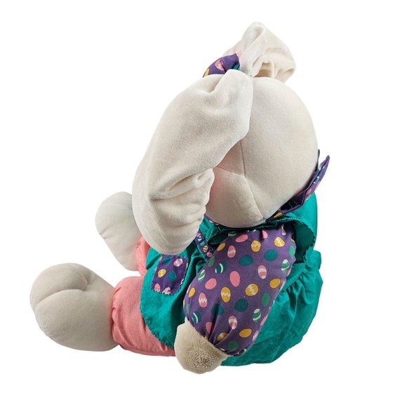 International Silver Bunny Rabbit Plush Parachute Easter Vintage Plastic Eyes - Picture 6 of 9